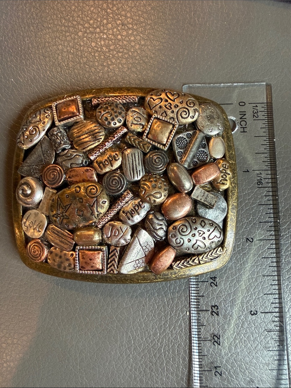 Belt Buckle Artisan Style Mixed Metal Women’s Western Hip Cowgirl Gold Silver‎ - Picture 5 of 6